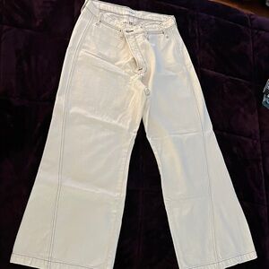 Frame Denim Cream Flare Jeans